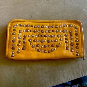Viola Castellani Milano Studded Brown Leather Wallet